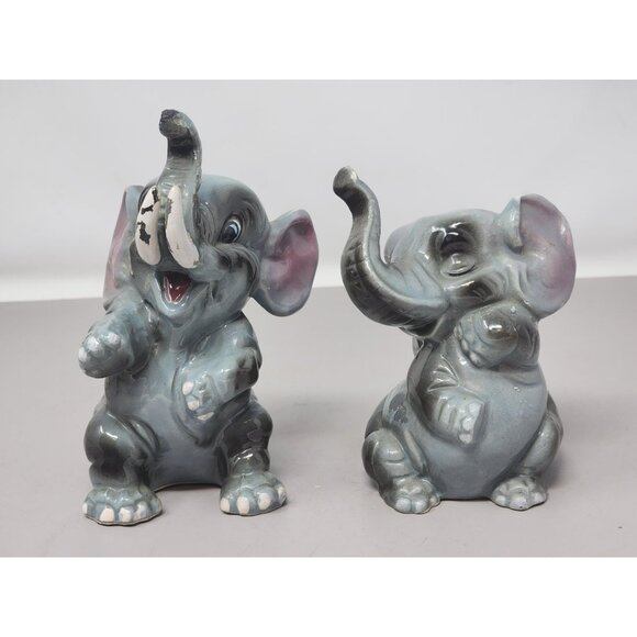 Vintage Ceramic Elephant Salt & Pepper Shakers - Picture 2 of 10